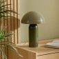 Lampe Lito bicolore champignon 37cm métal kaki