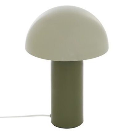 Lampe Lito bicolore champignon 37cm métal kaki
