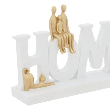 Déco mot à poser Home Colin résine chat famille