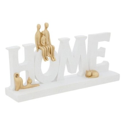 Déco mot à poser Home Colin résine chat famille