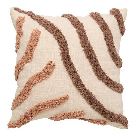 Coussin tufté Hawki 40x40cm brun
