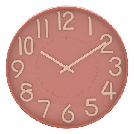 Horloge Homy 30cm 3D plastique rose rouge