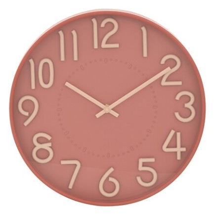 Horloge Homy 30cm 3D plastique rose rouge