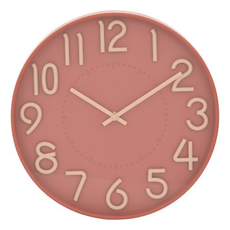 Horloge Homy 30cm 3D plastique rose rouge