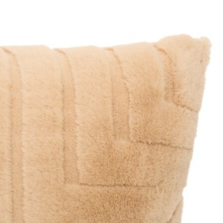 Coussin fourrure jacquard Arka 45x45cm beige lin