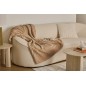 Plaid fourrure jacquard Arka 120x160cm beige lin