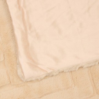 Plaid fourrure jacquard Arka 120x160cm beige lin