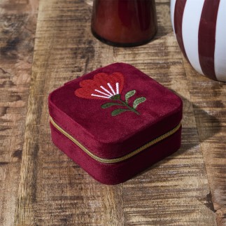 BOITE A BIJOUX HERITAGE 10X10CM ROUGE