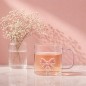 MUG VERRE ANSE COLORE AVEC UN COEUR/NOEUD/BOUCHE 30CL
