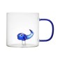 MUG VERRE ANSE COLORE FIGURINE ANIMAUX 30CL