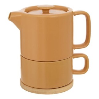 Théière solitaire Nature céramique ocre