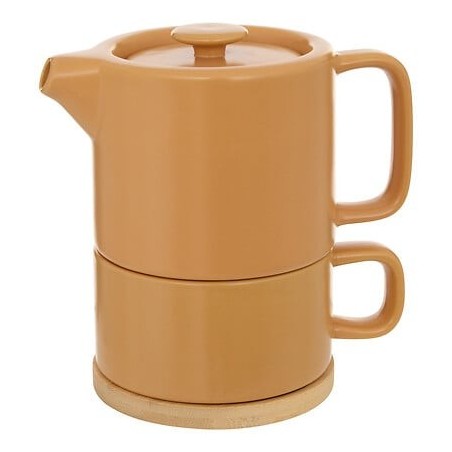 Théière solitaire Nature céramique ocre