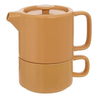 Théière solitaire Nature céramique ocre