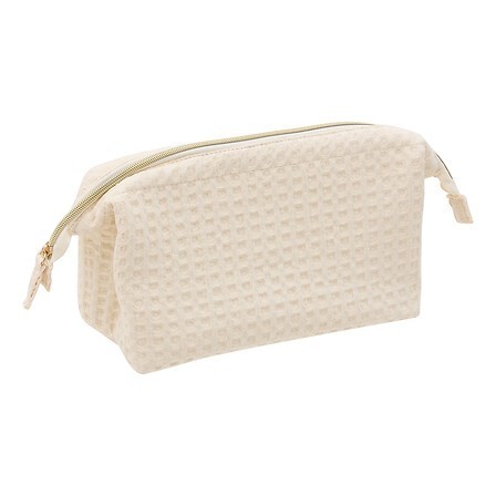 Trousse Waffle coton beige