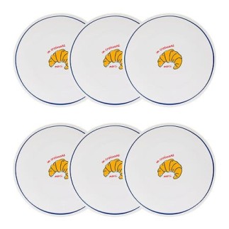 Une jolie assiette à dessert "Le croissant merci" de 19cm en porcelaine !