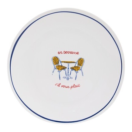 Assiette à dessert en terrasse s'il vous plait 19cm porcelaine