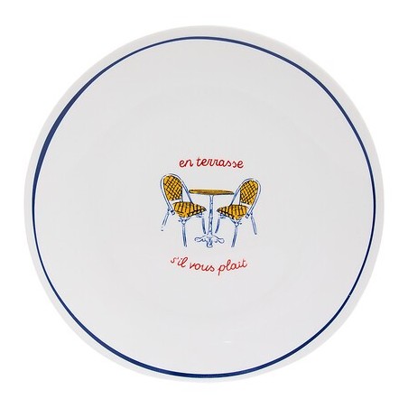 Assiette à dessert en terrasse s'il vous plait 19cm porcelaine