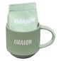 Coffret Mug et chaussettes Chaton 38cl vert