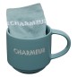 Coffret Mug et chaussettes Charmeur 38cl bleu