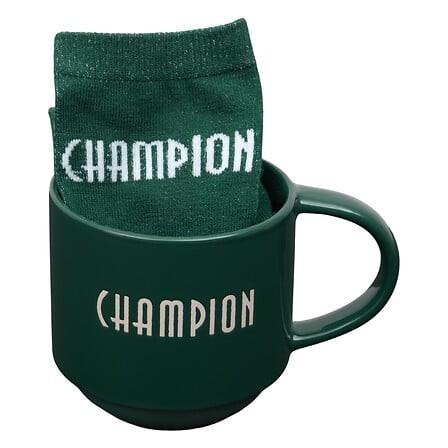 Coffret Mug et chaussettes Champion 38cl vert foncé