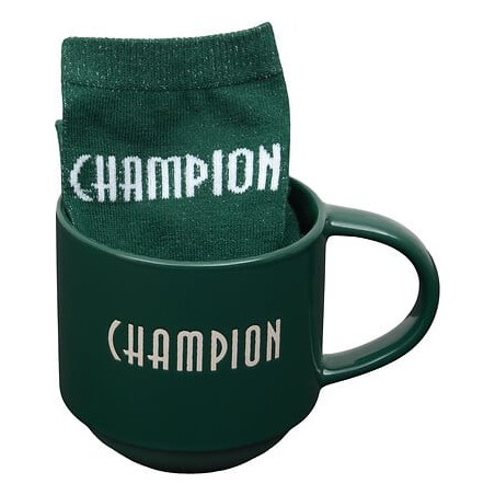 Coffret Mug et chaussettes Champion 38cl vert foncé