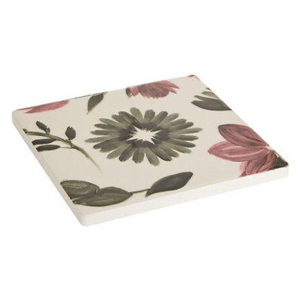 Dessous de verre Mona 10x10cm grès floral