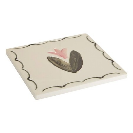 Dessous de verre Mona 10x10cm grès floral