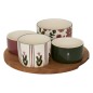 Set apéritif Mona 5 pièces plateau acacia