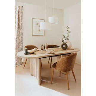 Table à dîner Tino extensible 160/210x90cm travertin