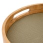 Lot de 2 plateaux ronds Bonie PU kaki