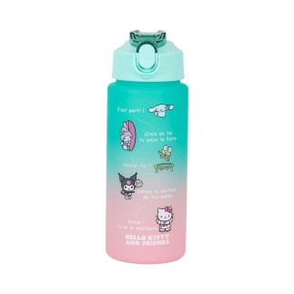 BOUTEILLE MOTIVATION HELLO KITTY 55CL BLEU