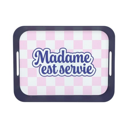 PLATEAU PLASTIQUE LUDIQUE 41X32CM MADAME EST SERVIE