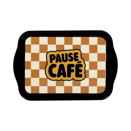 PLATEAU PLASTIQUE LUDIQUE 21X14CM PAUSE CAFE