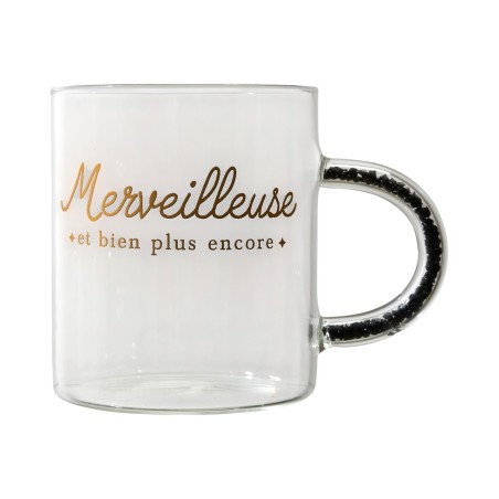 MUG POIGNEE AVEC PAILLETTES 35CL MERVEILLEUSE