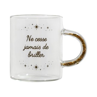 MUG POIGNEE AVEC FORMES 35CL NE CESSE JAMAIS DE BRILLER