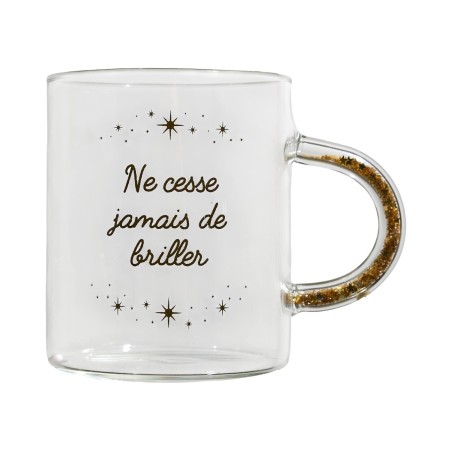 MUG POIGNEE AVEC FORMES 35CL NE CESSE JAMAIS DE BRILLER