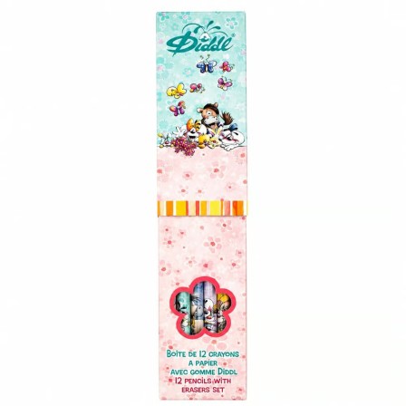 12 crayons à papier embout gomme DIDDL
