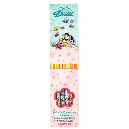 12 crayons à papier embout gomme DIDDL