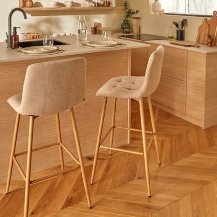 Tabouret de bar Sirac assise 75cm lin