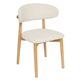 Chaise Sari bouclette pieds bois naturel