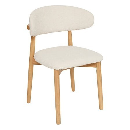 Chaise Sari bouclette pieds bois naturel