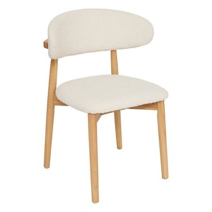Chaise Sari bouclette pieds bois naturel