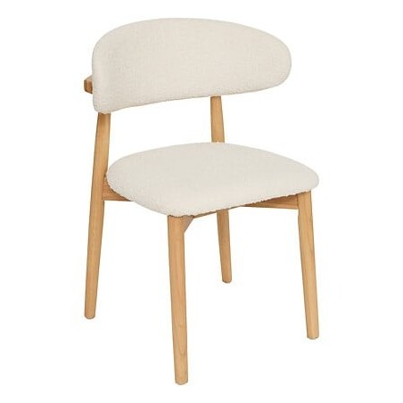 Chaise Sari bouclette pieds bois naturel