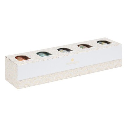 Coffret 5 bougies parfumées Odyssea 85g pot verre