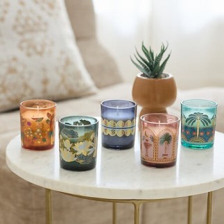 Coffret 5 bougies parfumées Odyssea 85g pot verre