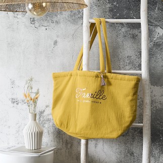 TOTE BAG GAZE DE COTON FAMILLE