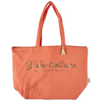 TOTE BAG GAZE DE COTON GLOBE TROTTEUSE
