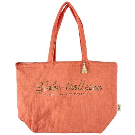 TOTE BAG GAZE DE COTON GLOBE TROTTEUSE