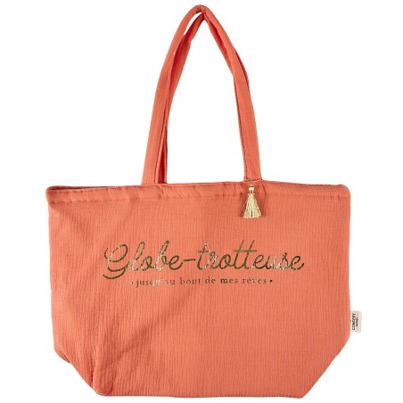 TOTE BAG GAZE DE COTON GLOBE TROTTEUSE
