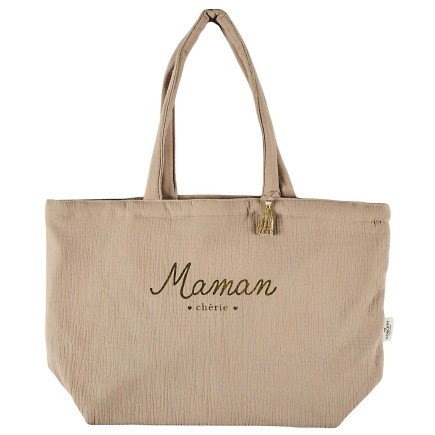 TOTE BAG GAZE DE COTON GLOBE MAMAN